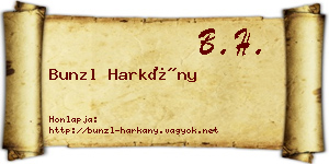 Bunzl Harkány névjegykártya